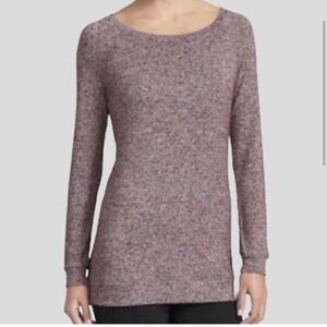 Athleta Luxe Pose Heathered long Sleeve Tunic  Top in Heathered Purple